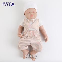 18 BoyGirl Silicone Reborn Baby Fat Newborn Eyes Closed Vivid Silicone Doll