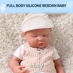 18 BoyGirl Silicone Reborn Baby Fat Newborn Eyes Closed Vivid Silicone Doll