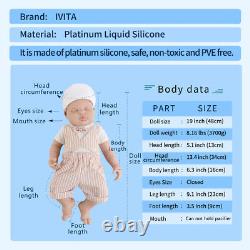 18 BoyGirl Silicone Reborn Baby Fat Newborn Eyes Closed Vivid Silicone Doll
