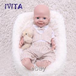 18''Cute Infant Full Body Silicone Real Touch Boy Doll Lifelike Pretty Baby