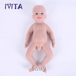 18''Cute Infant Full Body Silicone Real Touch Boy Doll Lifelike Pretty Baby