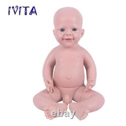 18''Cute Infant Full Body Silicone Real Touch Boy Doll Lifelike Pretty Baby