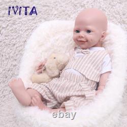 18''Cute Infant Full Body Silicone Real Touch Boy Doll Lifelike Pretty Baby