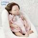 18'' Eyes Closed Silicone Reborn Baby Girl Root Hair Newborn Silicone Doll