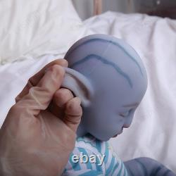 18 Inch Full Silicone Fantasy Blue Skin Alien Reborn Baby Boy Doll Handmade