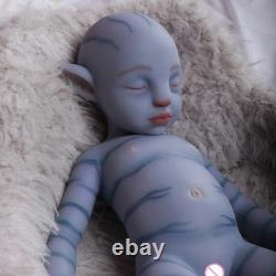 18 Inch Full Silicone Fantasy Blue Skin Alien Reborn Baby Boy Doll Handmade