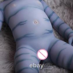 18 Inch Full Silicone Fantasy Blue Skin Alien Reborn Baby Boy Doll Handmade