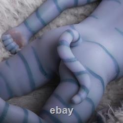 18 Inch Full Silicone Fantasy Blue Skin Alien Reborn Baby Boy Doll Handmade