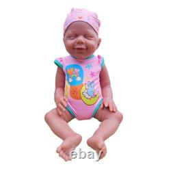 18'' Lifelike Brown Skin Reborn Baby Full Silicone Newborn Girl, Realistic Doll