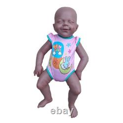 18'' Lifelike Brown Skin Reborn Baby Full Silicone Newborn Girl, Realistic Doll