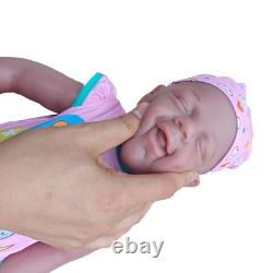 18'' Lifelike Brown Skin Reborn Baby Full Silicone Newborn Girl, Realistic Doll
