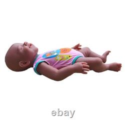 18'' Lifelike Brown Skin Reborn Baby Full Silicone Newborn Girl, Realistic Doll