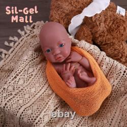18'' Newborn Girl Full Body Platinum Silicone Reborn Baby Dolls Brown Skin Dolls