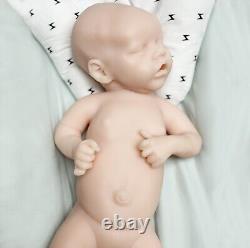 18 Reborn Unpainted Baby Doll Newborn Real lifelike Soft Full Body Silicone Toy
