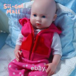 18 inch Open Eyes Newborn Girl Full Platinum Silicone Reborn Baby Dolls Handmake