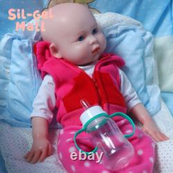 18 inch Open Eyes Newborn Girl Full Platinum Silicone Reborn Baby Dolls Handmake