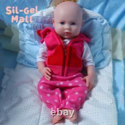 18 inch Open Eyes Newborn Girl Full Platinum Silicone Reborn Baby Dolls Handmake