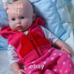 18 inch Open Eyes Newborn Girl Full Platinum Silicone Reborn Baby Dolls Handmake