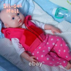 18 inch Open Eyes Newborn Girl Full Platinum Silicone Reborn Baby Dolls Handmake