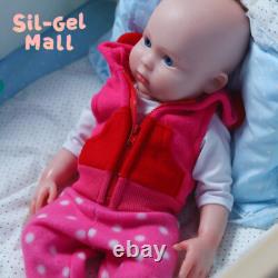 18 inch Open Eyes Newborn Girl Full Platinum Silicone Reborn Baby Dolls Handmake