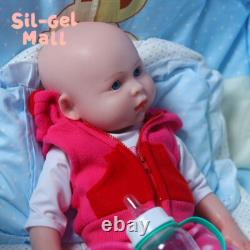 18 inch Open Eyes Newborn Girl Full Platinum Silicone Reborn Baby Dolls Handmake