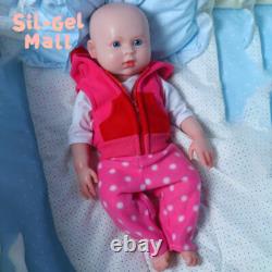18 inch Open Eyes Newborn Girl Full Platinum Silicone Reborn Baby Dolls Handmake