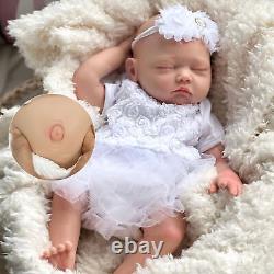 18in Full Body Solid Silicone Dolls Lifelike Reborn Baby Dolls Newborn Girl Doll