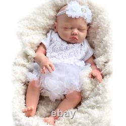 18in Full Body Solid Silicone Dolls Lifelike Reborn Baby Dolls Newborn Girl Doll