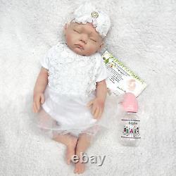18in Full Body Solid Silicone Dolls Lifelike Reborn Baby Dolls Newborn Girl Doll
