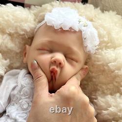 18in Full Body Solid Silicone Dolls Lifelike Reborn Baby Dolls Newborn Girl Doll