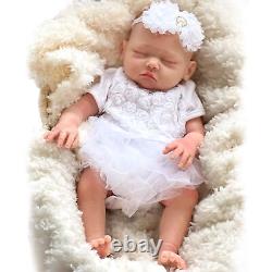 18in Full Body Solid Silicone Dolls Lifelike Reborn Baby Dolls Newborn Girl Doll