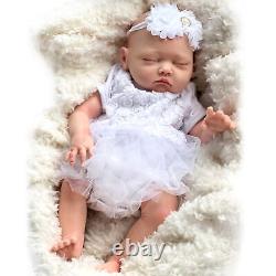 18in Full Body Solid Silicone Dolls Lifelike Reborn Baby Dolls Newborn Girl Doll