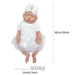 18in Full Body Solid Silicone Dolls Lifelike Reborn Baby Dolls Newborn Girl Doll