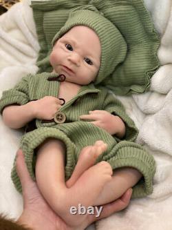 18in Lifelike Reborn Baby Dolls Full Solid Silicone Baby Doll Newborn Girl Doll
