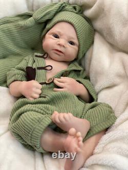 18in Lifelike Reborn Baby Dolls Full Solid Silicone Baby Doll Newborn Girl Doll