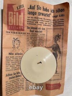 1950s ORIGINAL 7.5 GERMAN BILD LILLI DOLL and STAND ORIGINAL SWIMSUIT