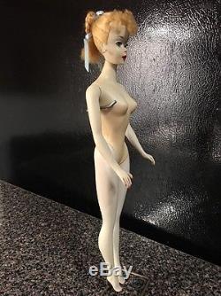 1959 Barbie #3 Ponytail withRARE Factory BraidVintageMarilyn MonroeIvory White