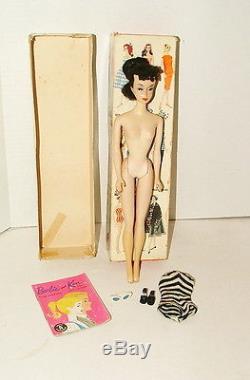 % 1959 Mattel Vintage #3 Brunette Barbie In Original Box Lot W-1