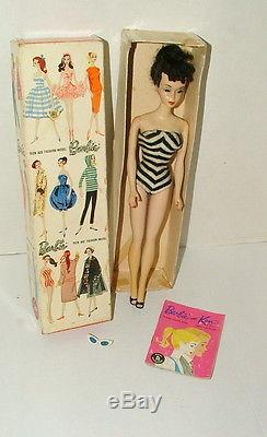 % 1959 Mattel Vintage #3 Brunette Barbie In Original Box With Swim Suit