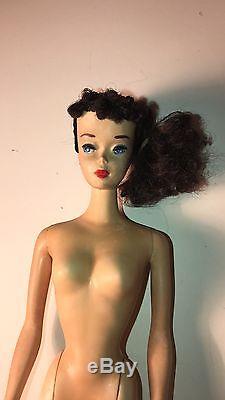 1959 Vintage Number three 3 Ponytail Barbie TM Brunette