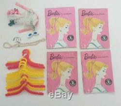 1960 Barbie Doll #3 Blonde Upsweep #850 Clothes & Wardrobe Case Orig Owner MINT