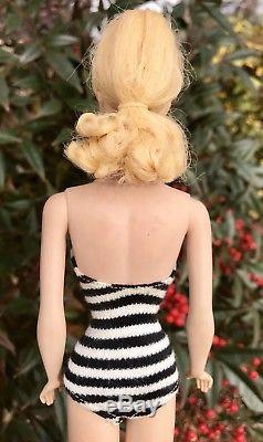 1960 Blonde Number 3 Ponytail Barbie TM Pedestal Stand BLOND box #3 JAPAN