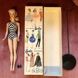 1960 Blonde Number 3 Ponytail Barbie TM Pedestal Stand BLOND box #3 JAPAN