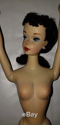 1960 Era #3 Number 3 Brunette Ponytail Vintage Barbie doll Early