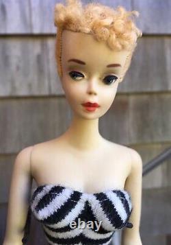 1960 Vintage #3 Blond Ponytail Barbie Doll