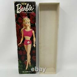 1960's MATTEL 1190 Barbie BLONDE Straight-leg Standard Doll With Box Tag Stand