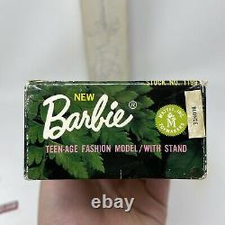 1960's MATTEL 1190 Barbie BLONDE Straight-leg Standard Doll With Box Tag Stand