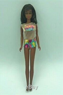 1960s Mattel Black Francie Barbie Doll in Original Swim Suit