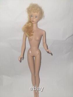 1960s Mattel Blonde #6 Ponytail Barbie Doll Roman Numeral Excellent Condition