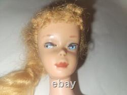 1960s Mattel Blonde #6 Ponytail Barbie Doll Roman Numeral Excellent Condition